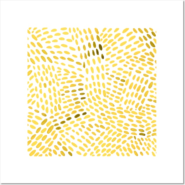 Watercolor dotted lines - yellow Wall Art by wackapacka